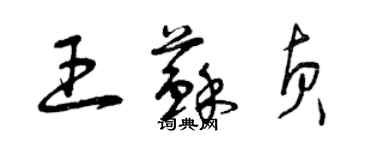 曾慶福王蘇貞草書個性簽名怎么寫