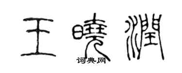 陳聲遠王曉潤篆書個性簽名怎么寫