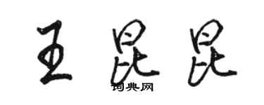 駱恆光王昆昆行書個性簽名怎么寫