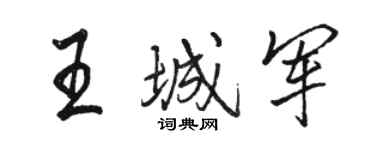 駱恆光王城軍行書個性簽名怎么寫