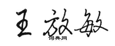 駱恆光王放敏行書個性簽名怎么寫