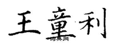 丁謙王童利楷書個性簽名怎么寫