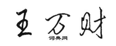 駱恆光王萬財行書個性簽名怎么寫