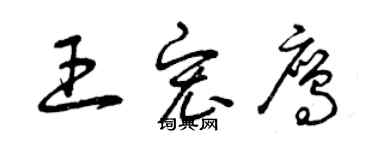 曾慶福王宏鷹草書個性簽名怎么寫