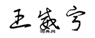 曾慶福王威寧草書個性簽名怎么寫