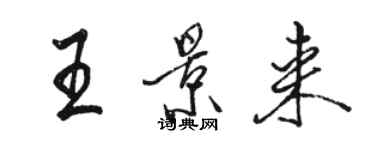 駱恆光王景來行書個性簽名怎么寫