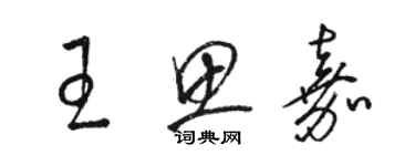 駱恆光王思嘉草書個性簽名怎么寫