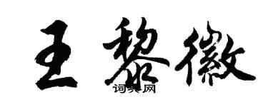 胡問遂王黎徽行書個性簽名怎么寫