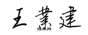 王正良王業建行書個性簽名怎么寫