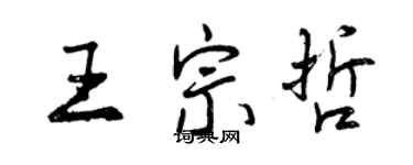 曾慶福王宗哲行書個性簽名怎么寫