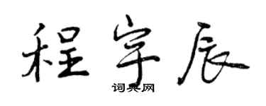 曾慶福程宇辰行書個性簽名怎么寫