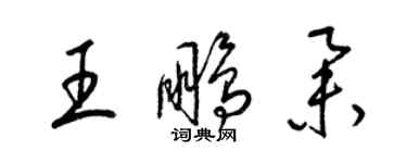 梁錦英王鵬舉草書個性簽名怎么寫