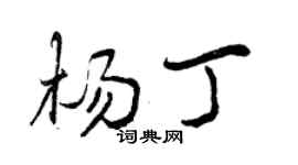 曾慶福楊丁行書個性簽名怎么寫