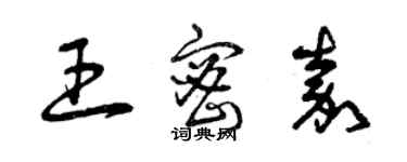 曾慶福王密嘉草書個性簽名怎么寫