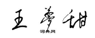 梁錦英王夢甜草書個性簽名怎么寫