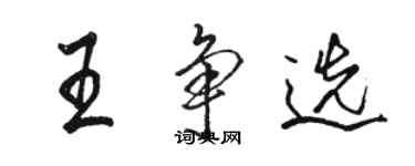 駱恆光王爭選行書個性簽名怎么寫