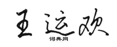 駱恆光王運歡行書個性簽名怎么寫