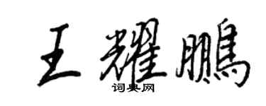 王正良王耀鵬行書個性簽名怎么寫