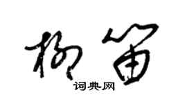 梁錦英柳笛草書個性簽名怎么寫