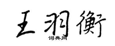 王正良王羽衡行書個性簽名怎么寫