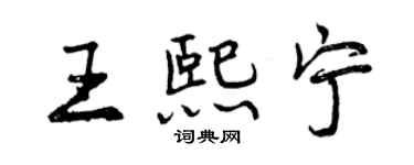 曾慶福王熙寧行書個性簽名怎么寫