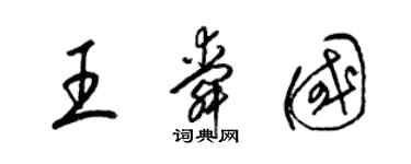 梁錦英王舜國草書個性簽名怎么寫