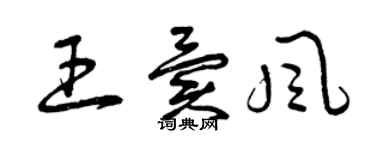 曾慶福王異風草書個性簽名怎么寫