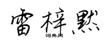 王正良雷梓默行書個性簽名怎么寫