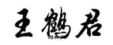 胡問遂王鶴君行書個性簽名怎么寫