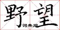 丁謙野望楷書怎么寫