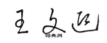 駱恆光王文迎草書個性簽名怎么寫