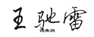 駱恆光王馳雷行書個性簽名怎么寫