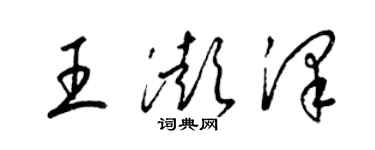 梁錦英王澎澤草書個性簽名怎么寫