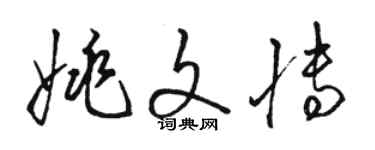 駱恆光姚文博草書個性簽名怎么寫