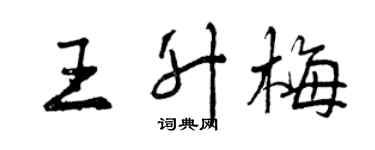 曾慶福王升梅行書個性簽名怎么寫