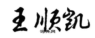 胡問遂王順凱行書個性簽名怎么寫