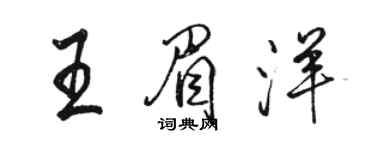 駱恆光王眉洋行書個性簽名怎么寫