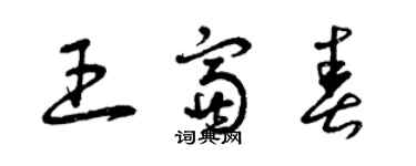 曾慶福王富春草書個性簽名怎么寫
