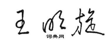 駱恆光王明旋草書個性簽名怎么寫