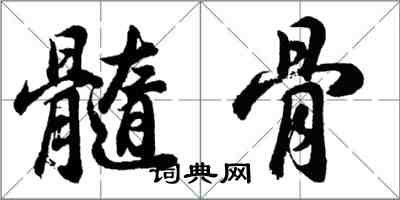 胡問遂髓骨行書怎么寫