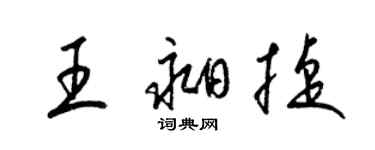 梁錦英王昶捷草書個性簽名怎么寫