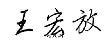 王正良王宏放行書個性簽名怎么寫