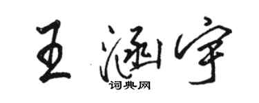 駱恆光王涵宇行書個性簽名怎么寫