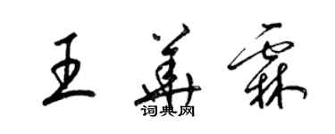 梁錦英王華霖草書個性簽名怎么寫