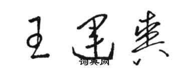 駱恆光王運爽草書個性簽名怎么寫