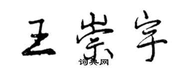 曾慶福王崇宇行書個性簽名怎么寫