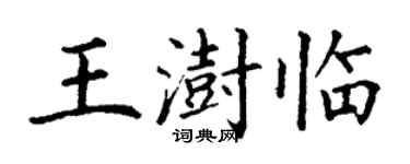 丁謙王澍臨楷書個性簽名怎么寫