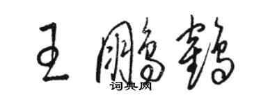 駱恆光王鵬鶴草書個性簽名怎么寫