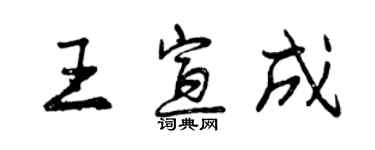 曾慶福王宣成行書個性簽名怎么寫