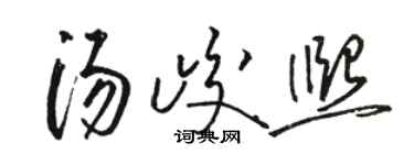 駱恆光湯峻熙草書個性簽名怎么寫